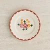 Assiettes à Dessert Anciennes, Crème Fleuries-Sezane Clearance