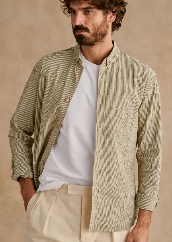 Chemise Charlie Seersucker Coton Lin-Sezane New