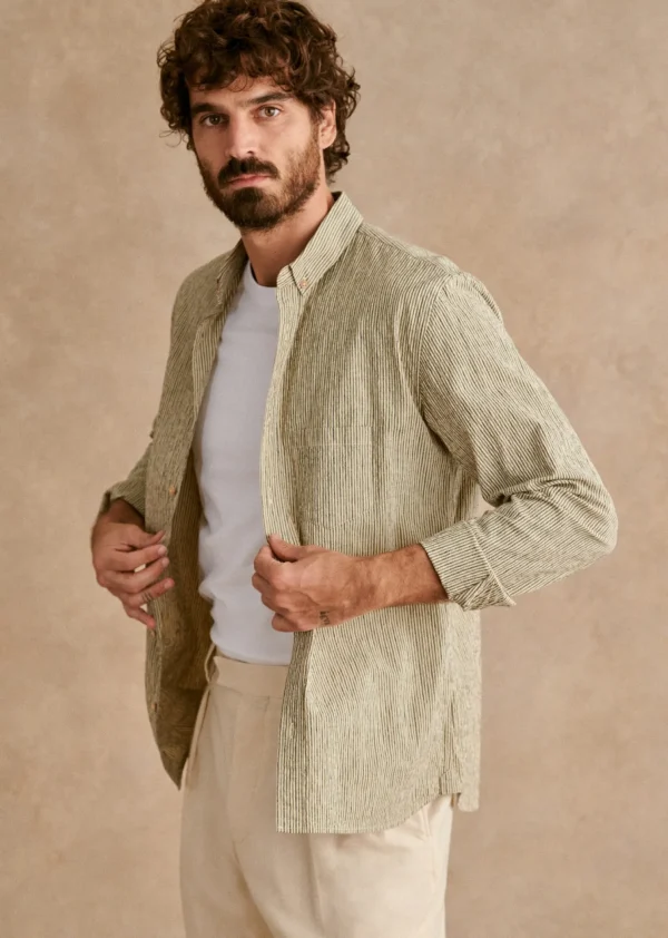 Chemise Charlie Seersucker Coton Lin-Sezane New