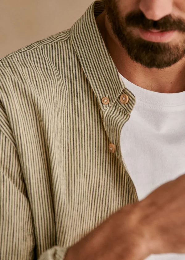 Chemise Charlie Seersucker Coton Lin-Sezane New