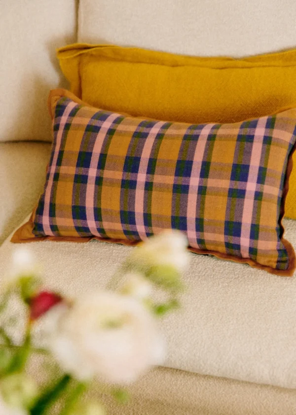 Coussin Tissé Madras -  Petit Modèle-Sezane Shop