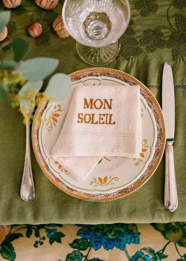Set De 4 Serviettes - Les Mots Brodés-Sezane Sale
