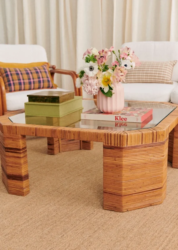 Table Basse Octogonale En Marqueterie De Vintage-Sezane Hot